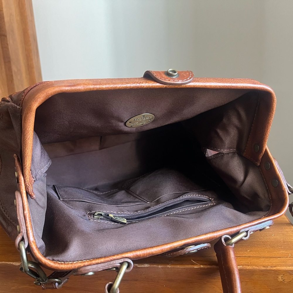 NWOT Pratesi Firenze Brown Italian Leather Bag - Picture 6 of 9